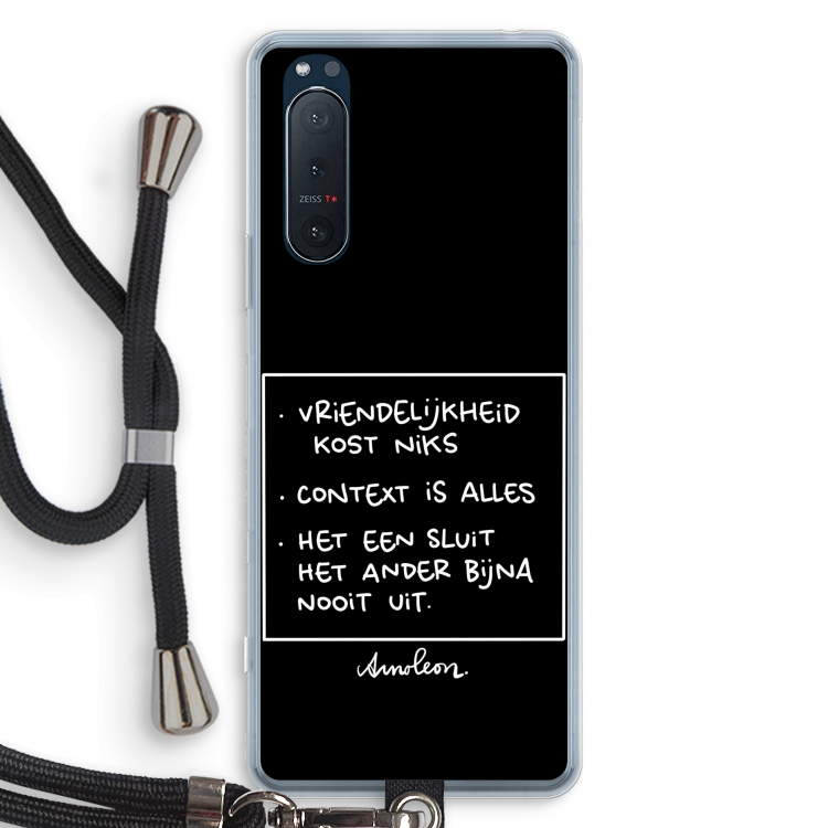 Mijn Motto's: Sony Xperia 5 II Transparant Hoesje met koord