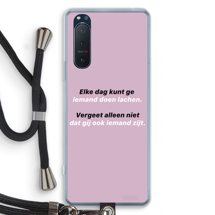 gij zijt ook iemand: Sony Xperia 5 II Transparant Hoesje met koord