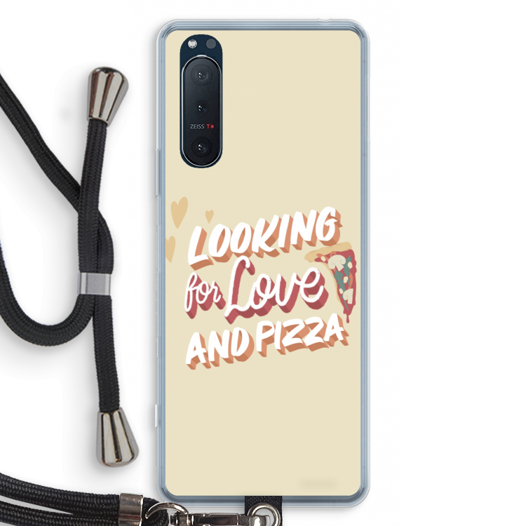 Pizza is the answer: Sony Xperia 5 II Transparant Hoesje met koord