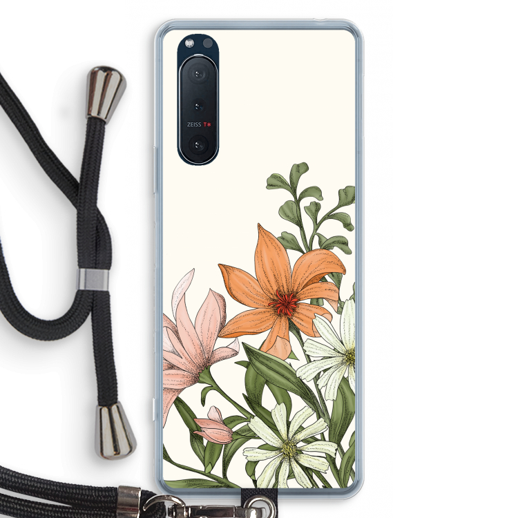 Floral bouquet: Sony Xperia 5 II Transparant Hoesje met koord