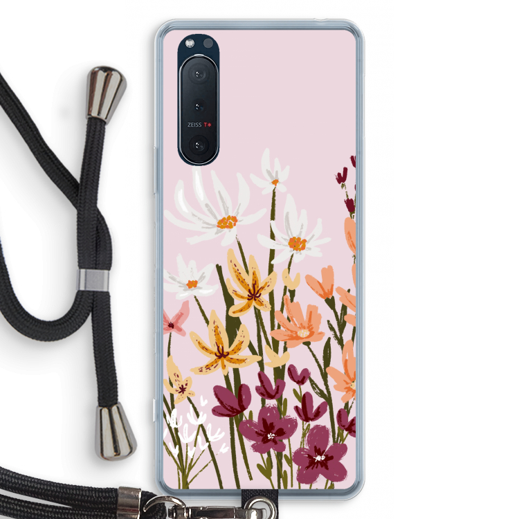 Painted wildflowers: Sony Xperia 5 II Transparant Hoesje met koord