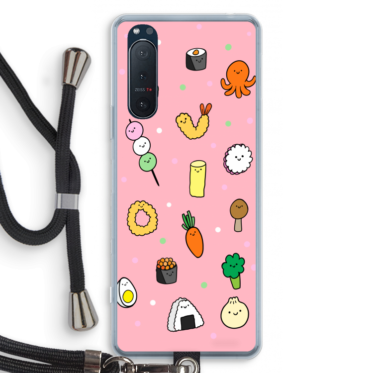 Happy bento friends: Sony Xperia 5 II Transparant Hoesje met koord