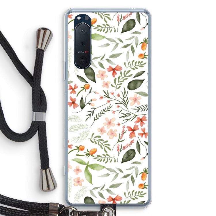 Sweet little flowers: Sony Xperia 5 II Transparant Hoesje met koord