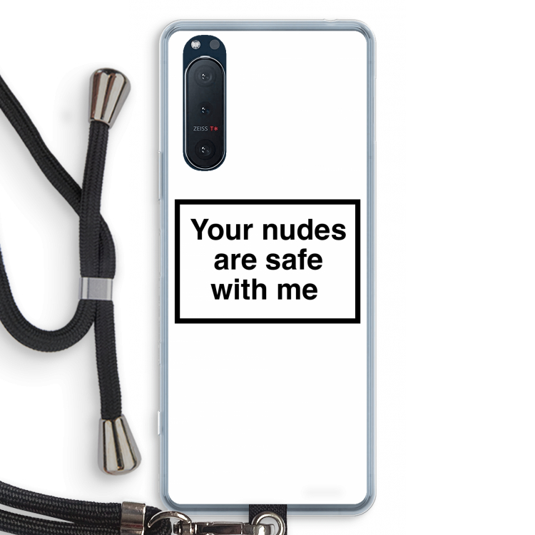 Safe with me: Sony Xperia 5 II Transparant Hoesje met koord