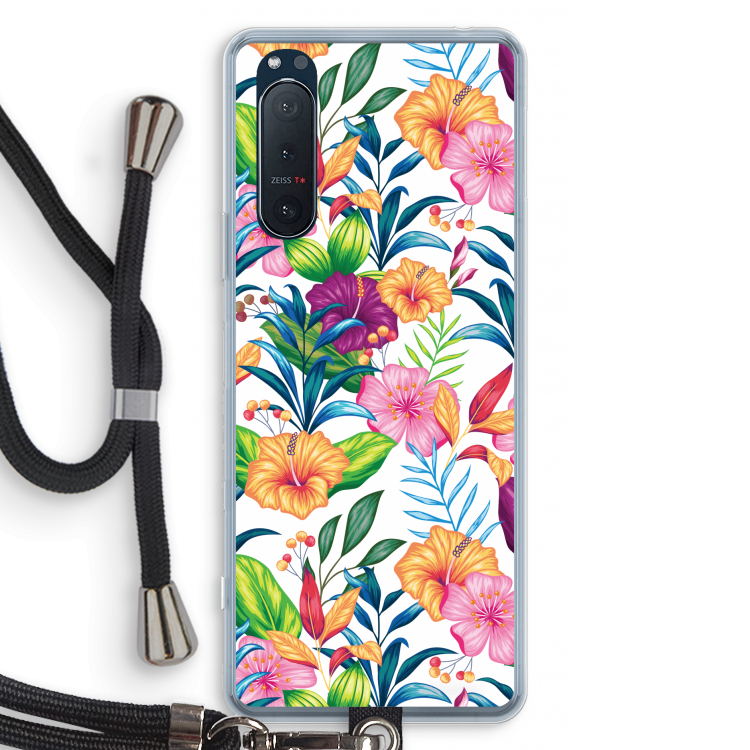 Tropisch 2: Sony Xperia 5 II Transparant Hoesje met koord