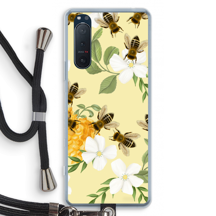 No flowers without bees: Sony Xperia 5 II Transparant Hoesje met koord