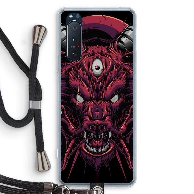 Hell Hound and Serpents: Sony Xperia 5 II Transparant Hoesje met koord