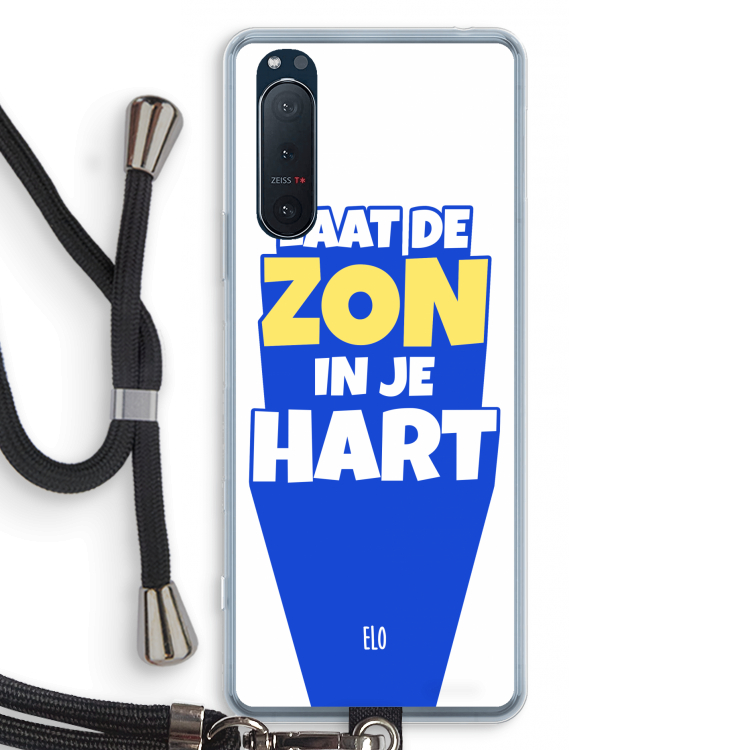 Laat de zon in je hart: Sony Xperia 5 II Transparant Hoesje met koord