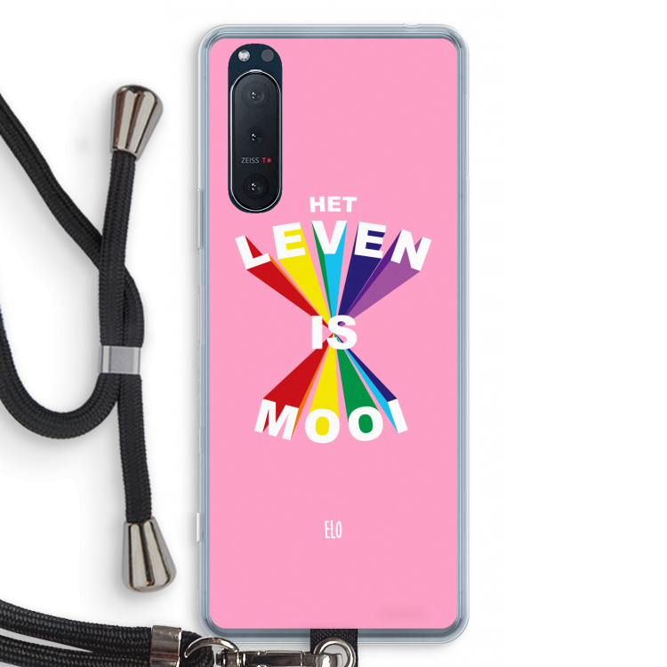 Het Leven Is Mooi: Sony Xperia 5 II Transparant Hoesje met koord