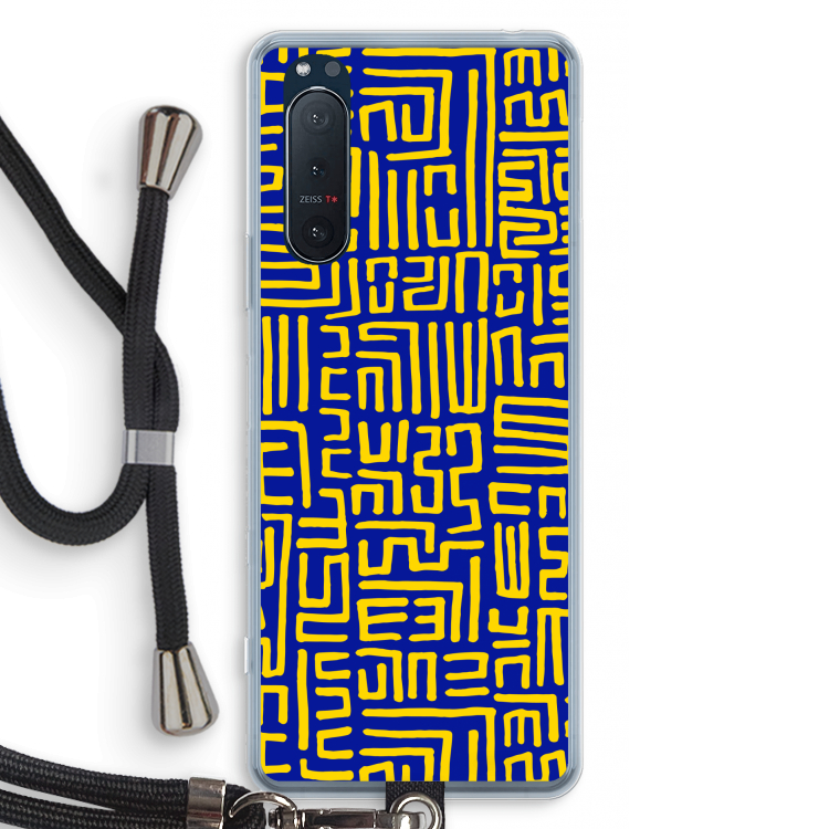 Majorelle Blue Print: Sony Xperia 5 II Transparant Hoesje met koord