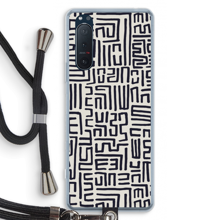 Moroccan Print: Sony Xperia 5 II Transparant Hoesje met koord