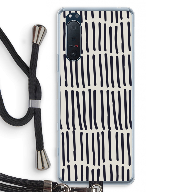 Moroccan stripes: Sony Xperia 5 II Transparant Hoesje met koord