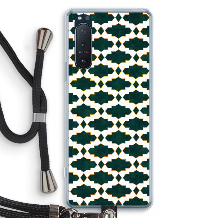 Moroccan tiles: Sony Xperia 5 II Transparant Hoesje met koord