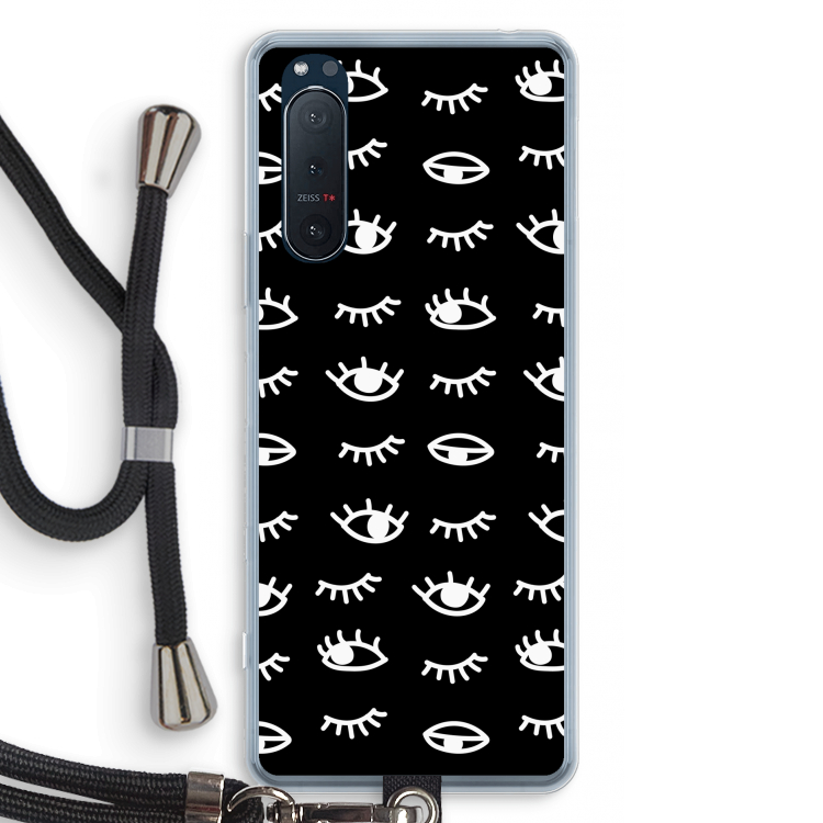 Eye pattern #3: Sony Xperia 5 II Transparant Hoesje met koord