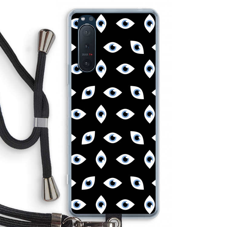 Eyes pattern: Sony Xperia 5 II Transparant Hoesje met koord