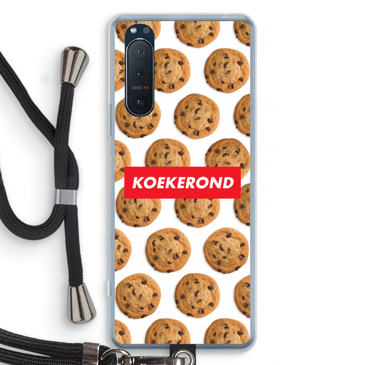Koekerond: Sony Xperia 5 II Transparant Hoesje met koord