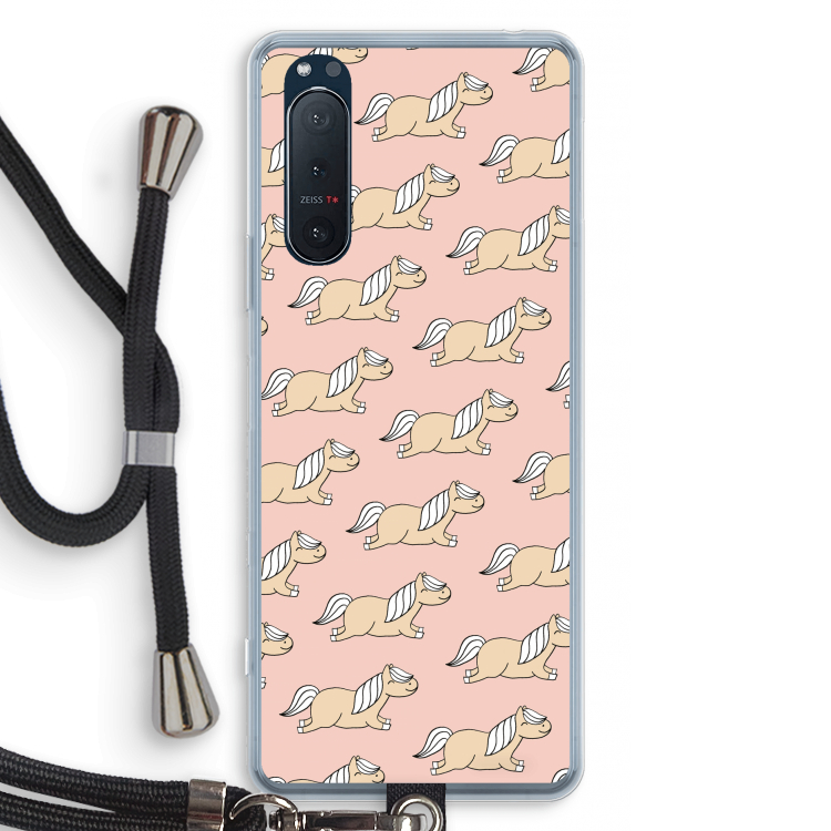 Ponys: Sony Xperia 5 II Transparant Hoesje met koord