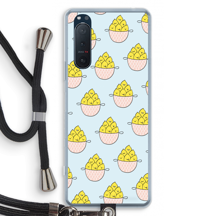 Citroenen: Sony Xperia 5 II Transparant Hoesje met koord