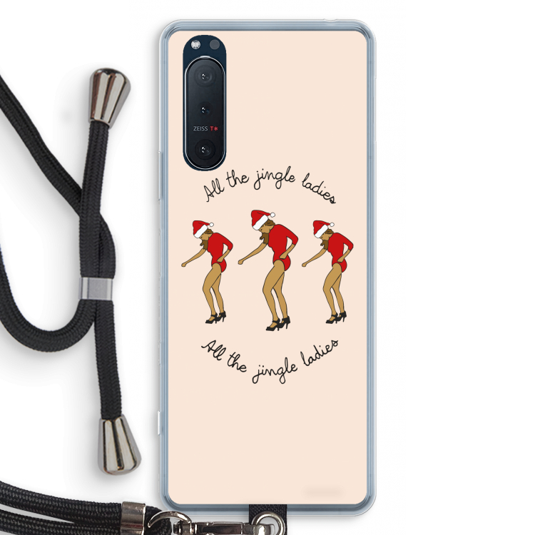 Jingle Ladies: Sony Xperia 5 II Transparant Hoesje met koord