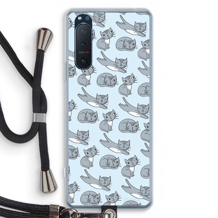Poezen: Sony Xperia 5 II Transparant Hoesje met koord