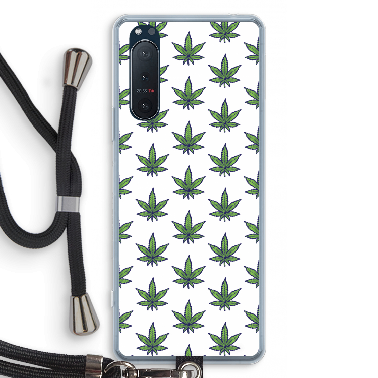 Weed: Sony Xperia 5 II Transparant Hoesje met koord