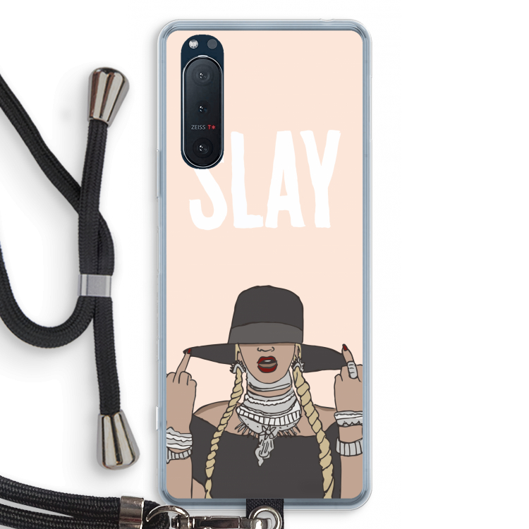 Slay All Day: Sony Xperia 5 II Transparant Hoesje met koord