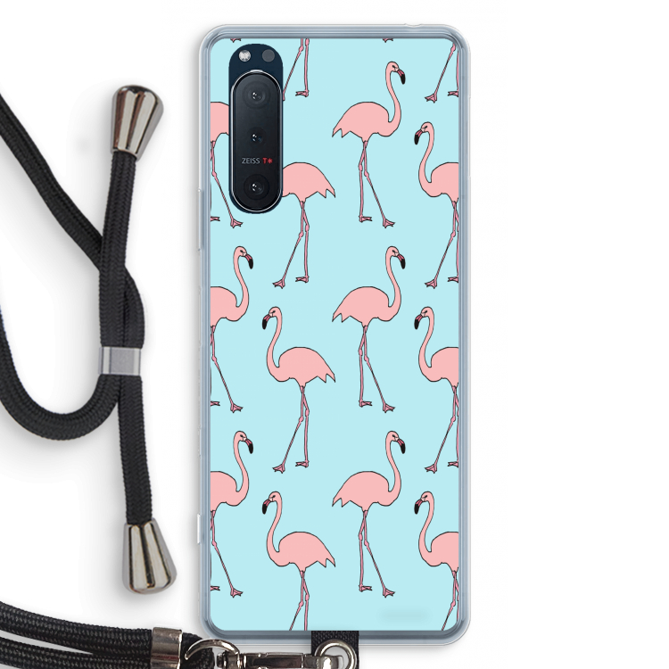 Anything Flamingoes: Sony Xperia 5 II Transparant Hoesje met koord