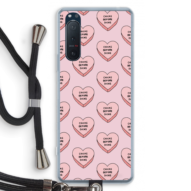 Chicks before dicks: Sony Xperia 5 II Transparant Hoesje met koord