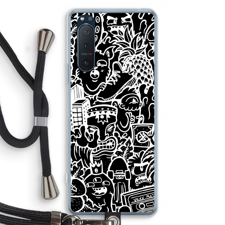 Vexx Black Mixtape: Sony Xperia 5 II Transparant Hoesje met koord