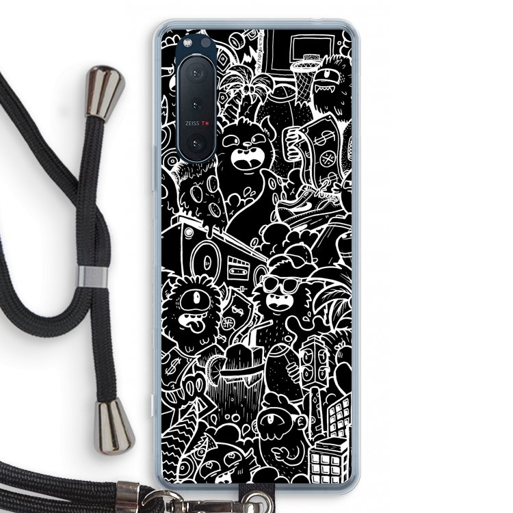 Vexx Black City : Sony Xperia 5 II Transparant Hoesje met koord