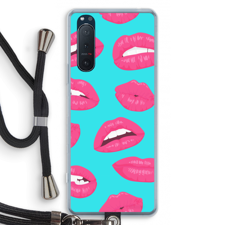 Bite my lip: Sony Xperia 5 II Transparant Hoesje met koord