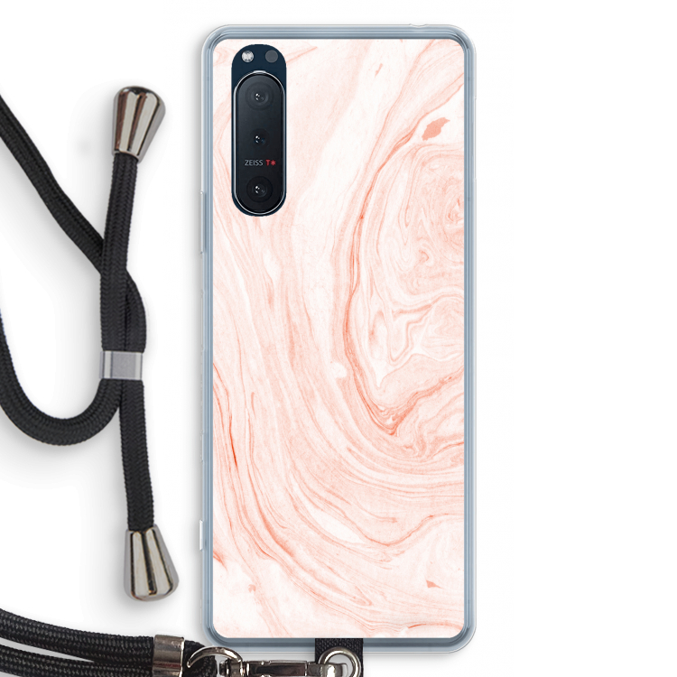 Peach bath: Sony Xperia 5 II Transparant Hoesje met koord