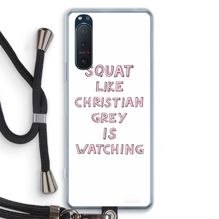 Christian Grey: Sony Xperia 5 II Transparant Hoesje met koord
