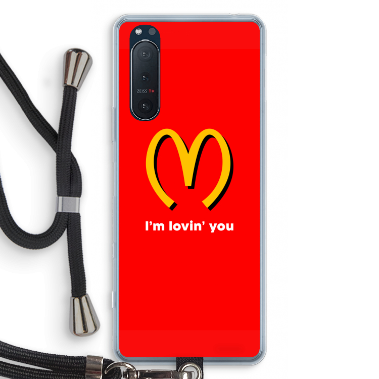 I'm lovin' you: Sony Xperia 5 II Transparant Hoesje met koord