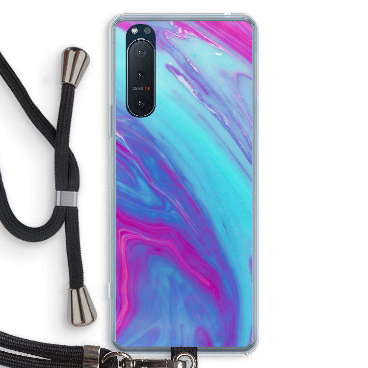Zweverige regenboog: Sony Xperia 5 II Transparant Hoesje met koord