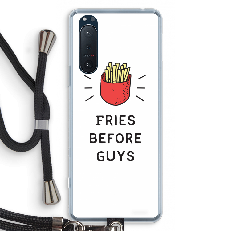 Fries before guys: Sony Xperia 5 II Transparant Hoesje met koord