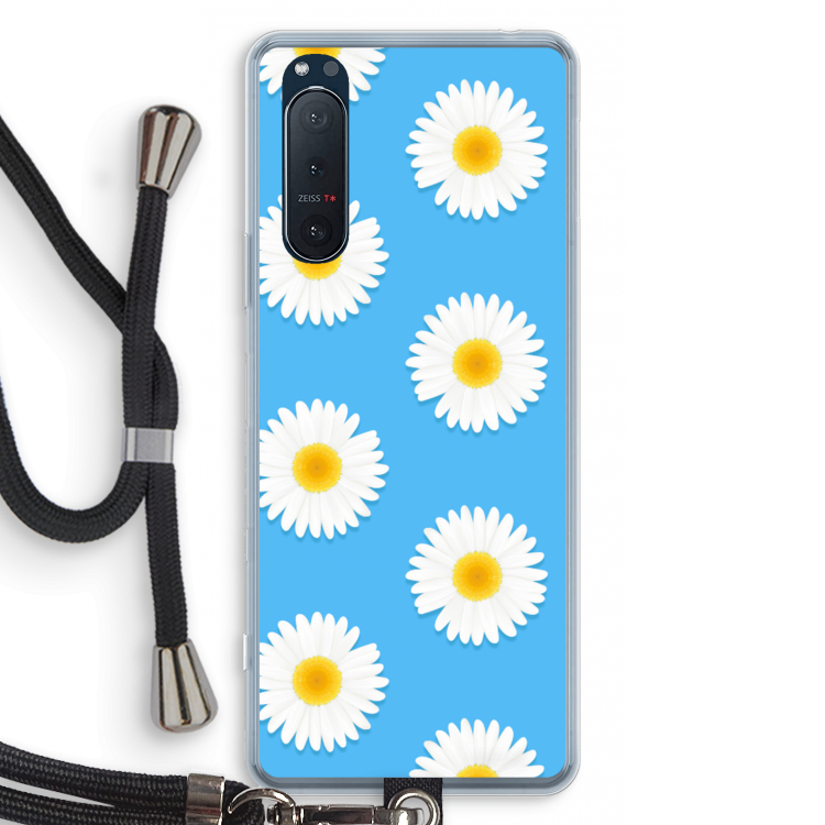Margrietjes: Sony Xperia 5 II Transparant Hoesje met koord