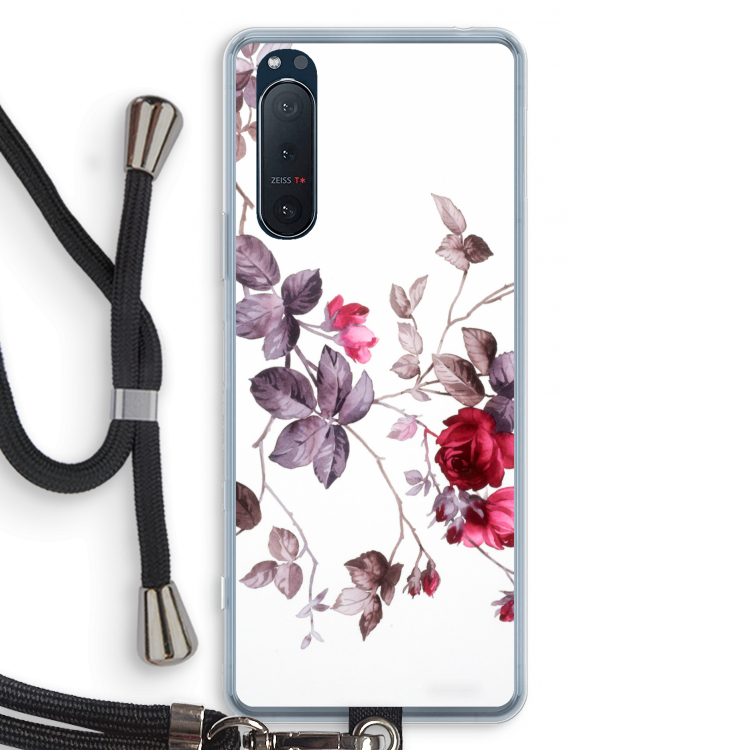 Mooie bloemen: Sony Xperia 5 II Transparant Hoesje met koord