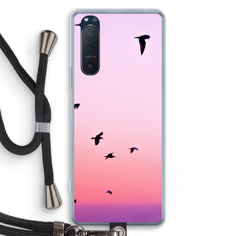 Fly away: Sony Xperia 5 II Transparant Hoesje met koord