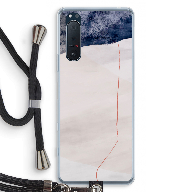 Stone White: Sony Xperia 5 II Transparant Hoesje met koord