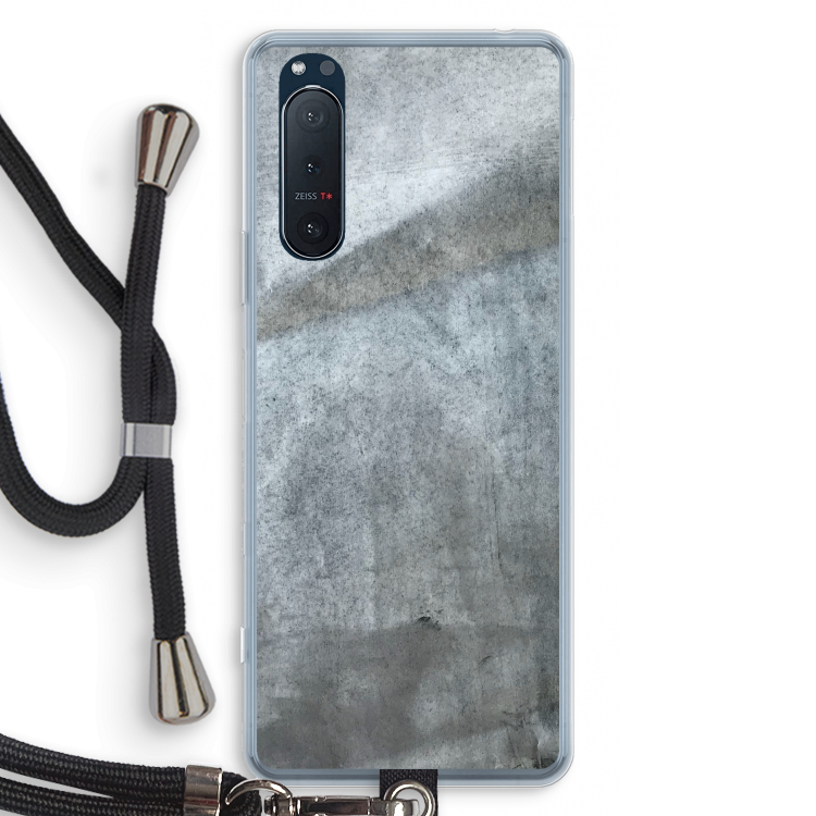 Grey Stone: Sony Xperia 5 II Transparant Hoesje met koord