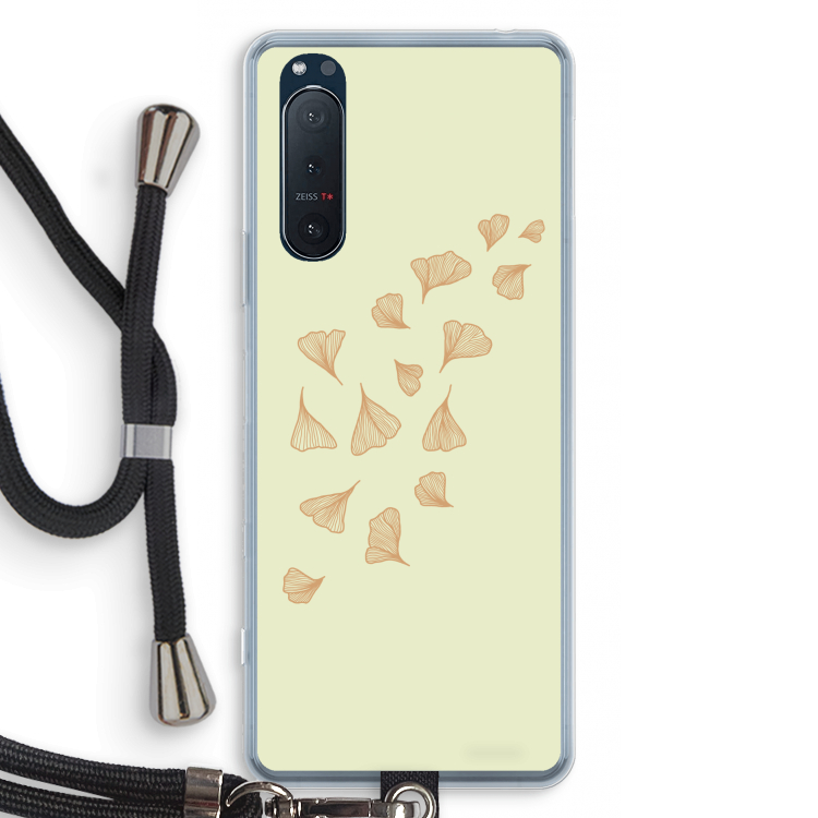 Falling Leaves: Sony Xperia 5 II Transparant Hoesje met koord