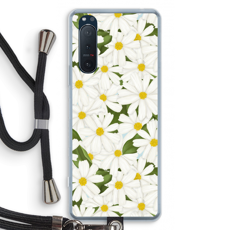 Summer Daisies: Sony Xperia 5 II Transparant Hoesje met koord