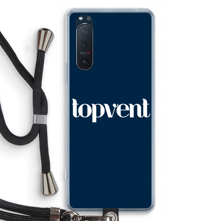 Topvent Navy: Sony Xperia 5 II Transparant Hoesje met koord