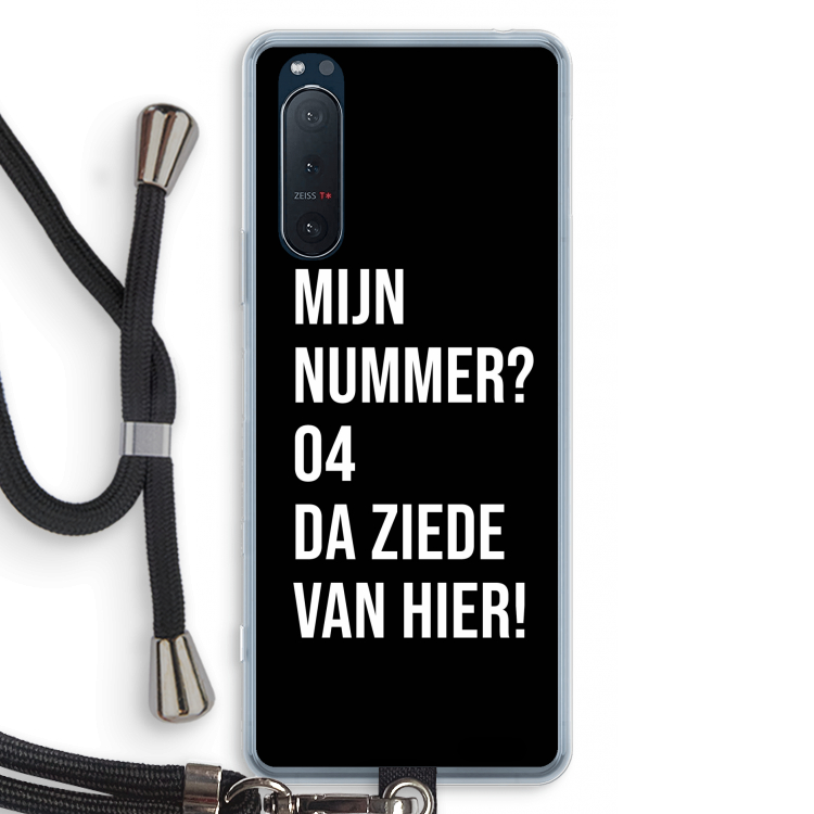 Da ziede van hier - Zwart: Sony Xperia 5 II Transparant Hoesje met koord