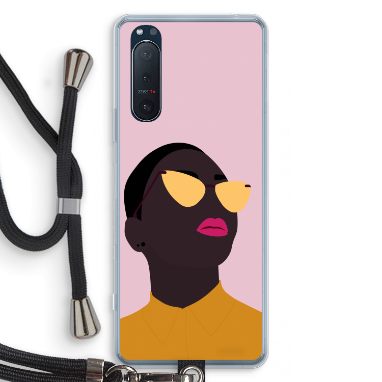 Yellow glasses: Sony Xperia 5 II Transparant Hoesje met koord
