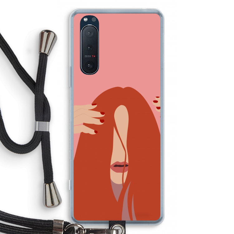 Woke up like this: Sony Xperia 5 II Transparant Hoesje met koord