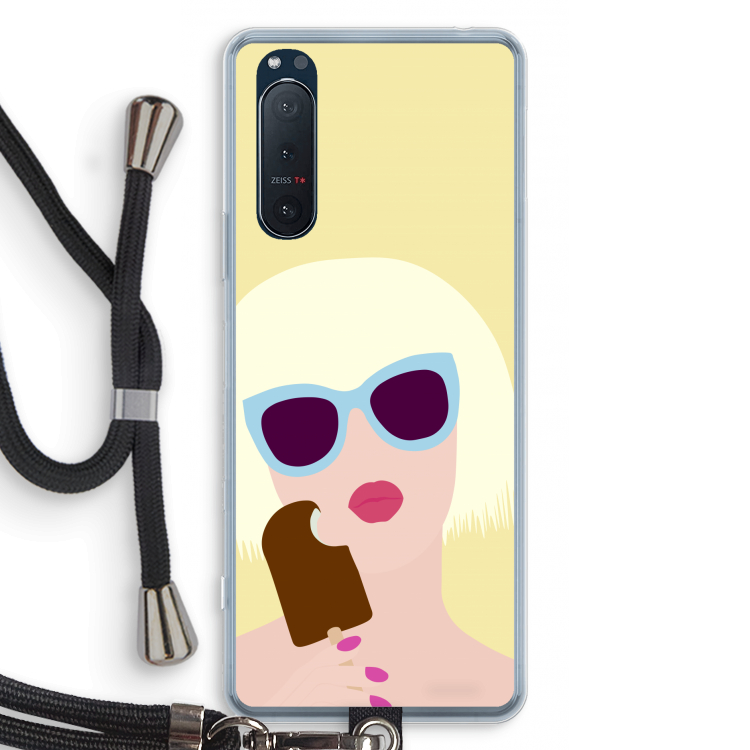 Ice cream: Sony Xperia 5 II Transparant Hoesje met koord