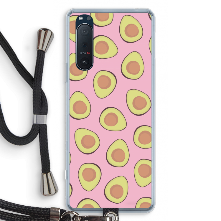 Dancing avocados: Sony Xperia 5 II Transparant Hoesje met koord