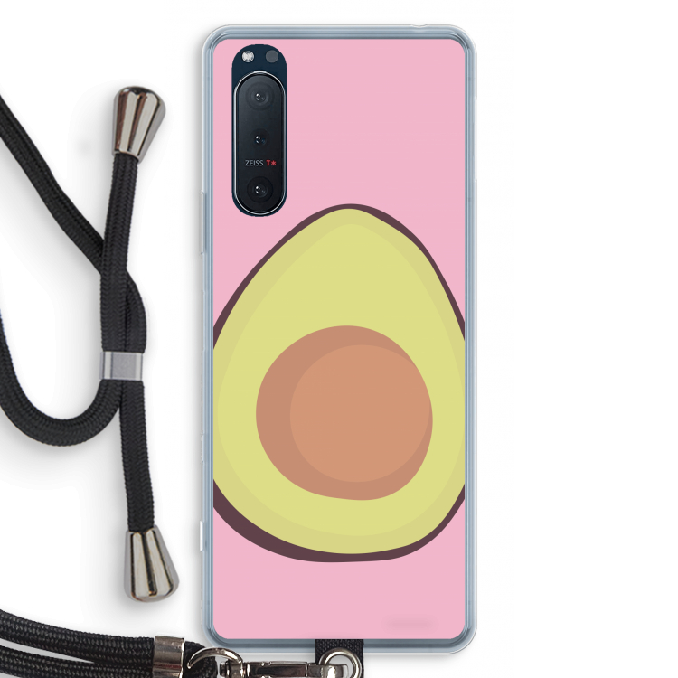 Avocado: Sony Xperia 5 II Transparant Hoesje met koord
